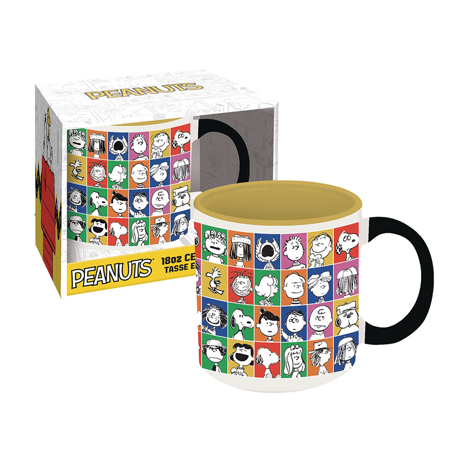 Peanuts 75th Anniversary Faces 18-Ounce Embossed Ceramic Mug