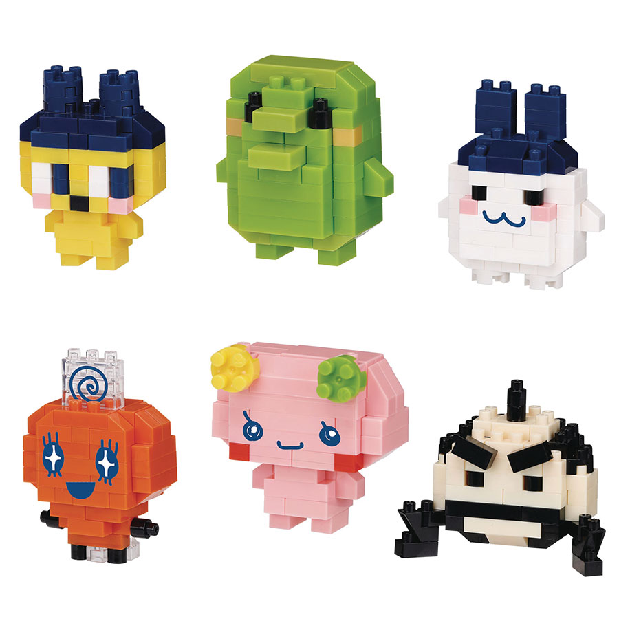 Tamagotchi Nanoblock Mininano Series 1 Building Set Blind Mystery Box 6-Piece Display