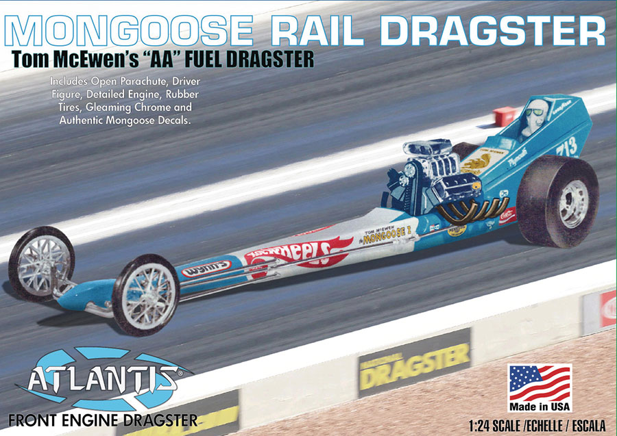 Tom McEwen Mongoose Front Engine Rail Dragster 1/24 Scale Model Kit