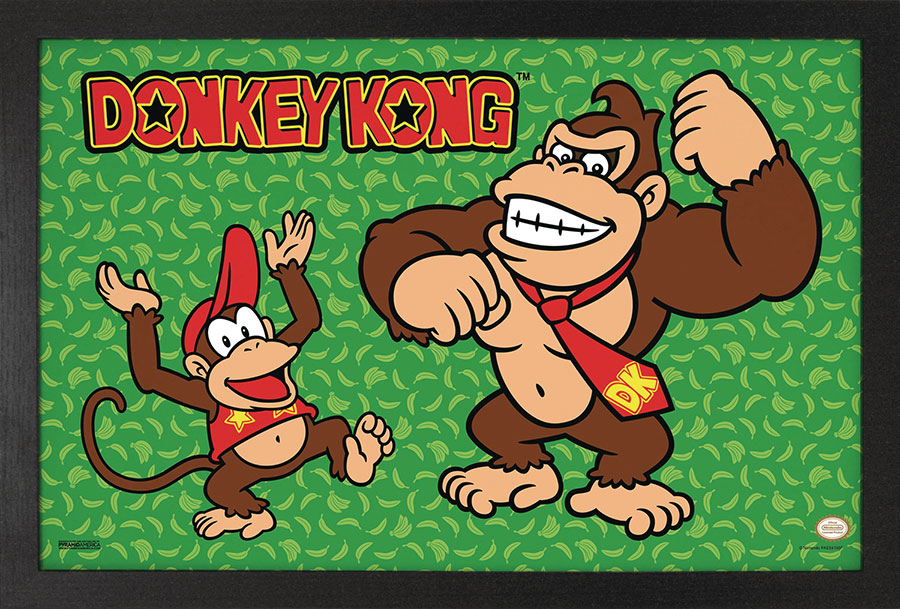 Donkey Kong Monkey Business Green 11x17 Framed Print