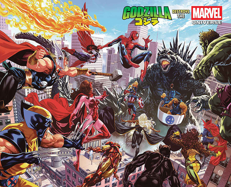 Godzilla Destroys The Marvel Universe #1 Poster