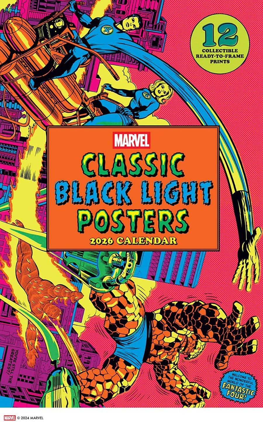 Marvel Classic Black Light 2026 Poster Calendar