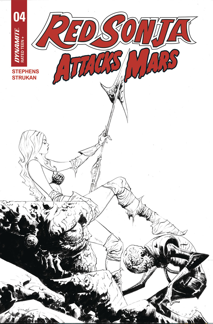 Red Sonja Attacks Mars #4 Cover E Incentive Jae Lee Line Art Cover
