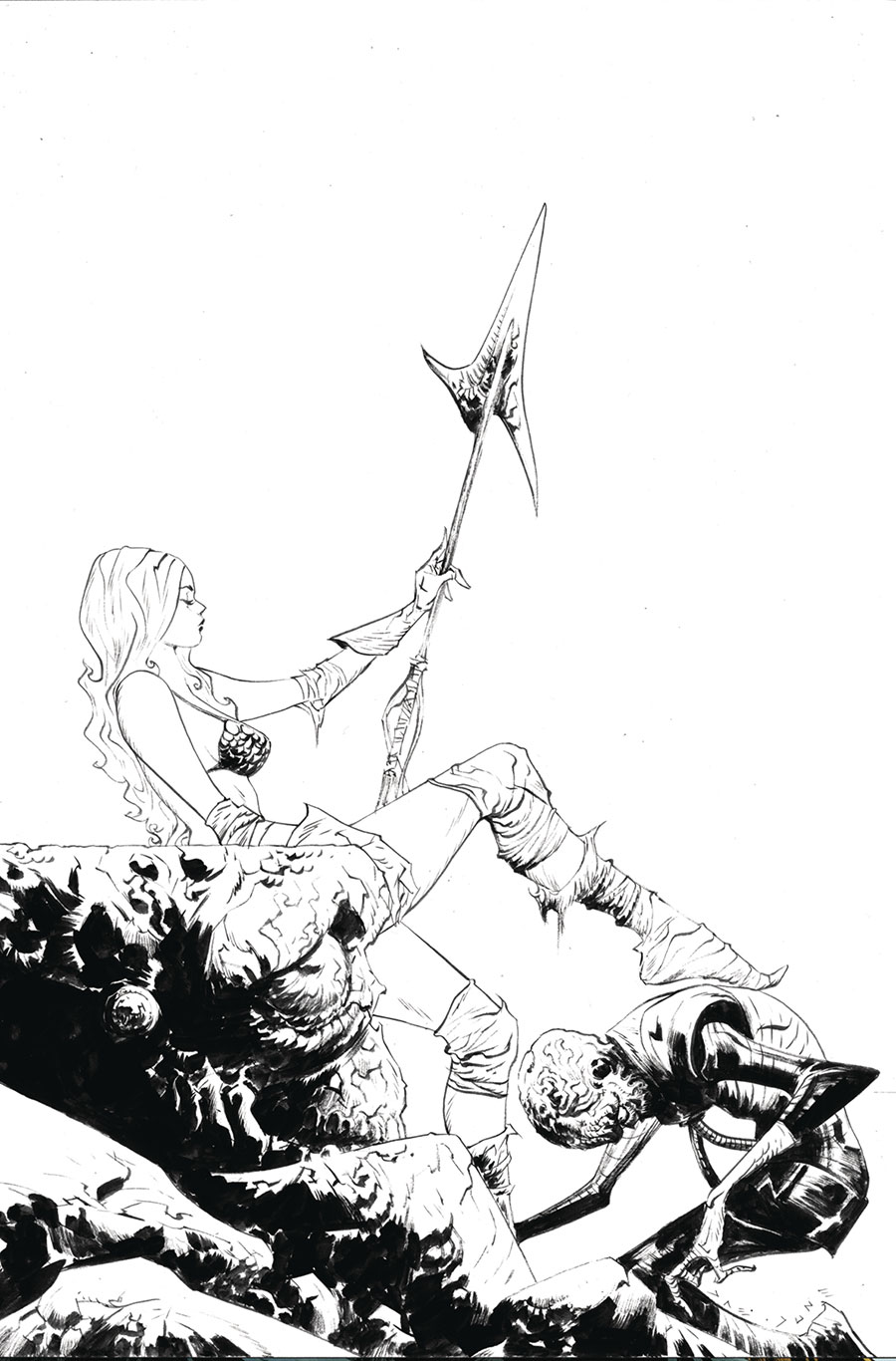 Red Sonja Attacks Mars #4 Cover G Incentive Jae Lee Line Art Virgin Cover