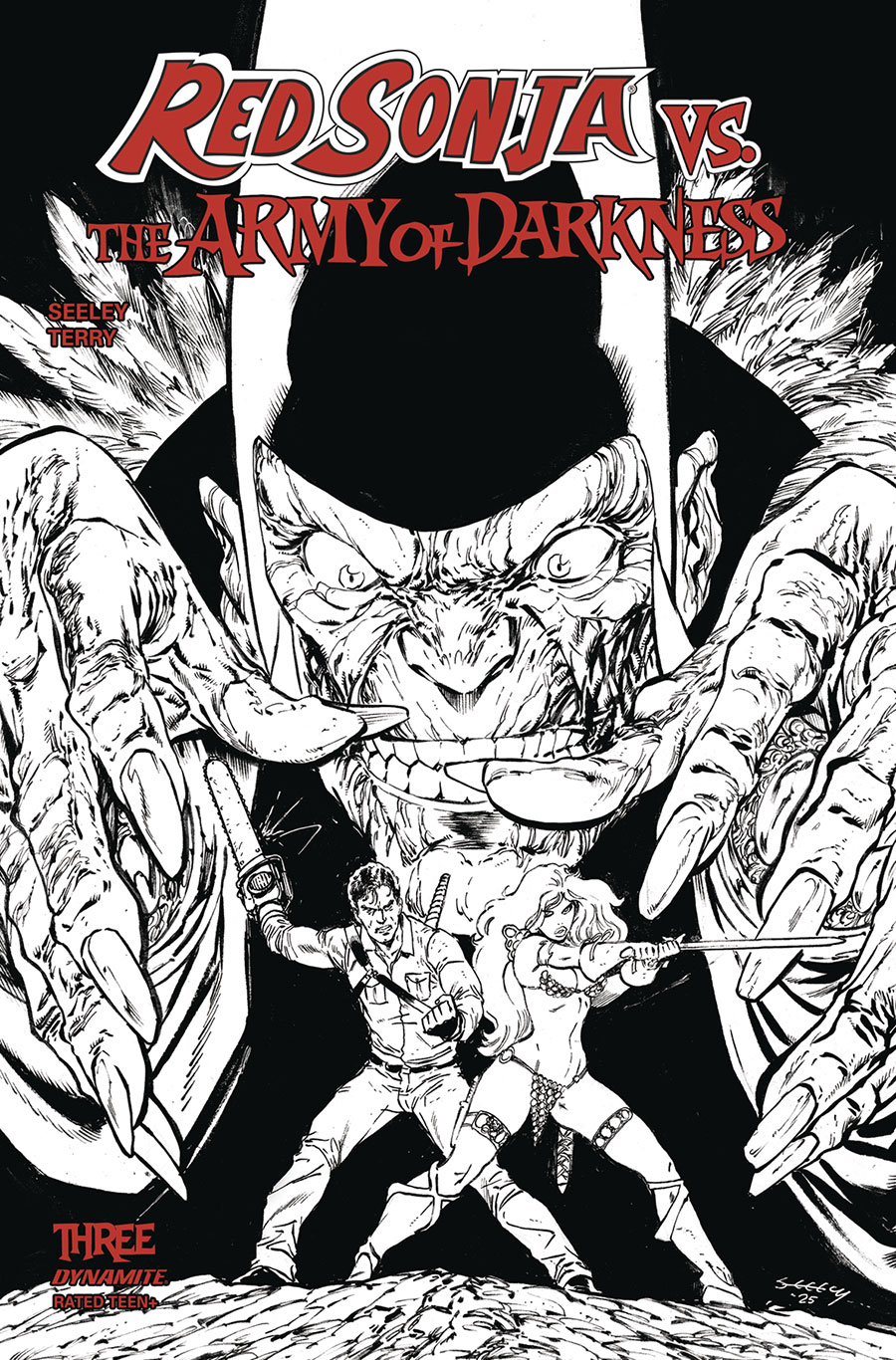 Red Sonja vs The Army Of Darkness #3 Cover G Incentive Tim Seeley Line Art Cover