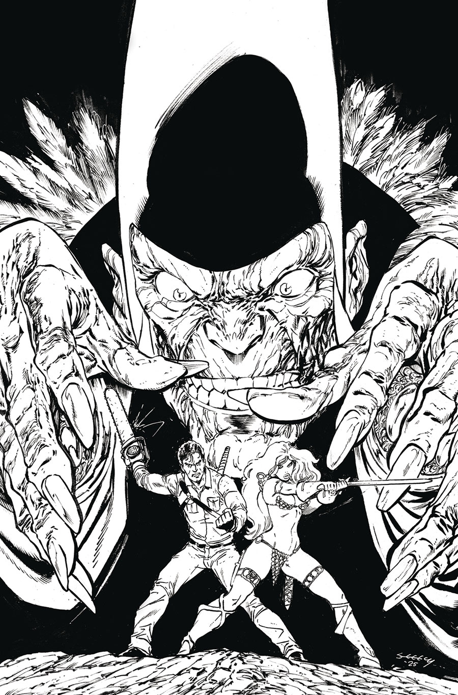 Red Sonja vs The Army Of Darkness #3 Cover I Incentive Tim Seeley Line Art Virgin Cover