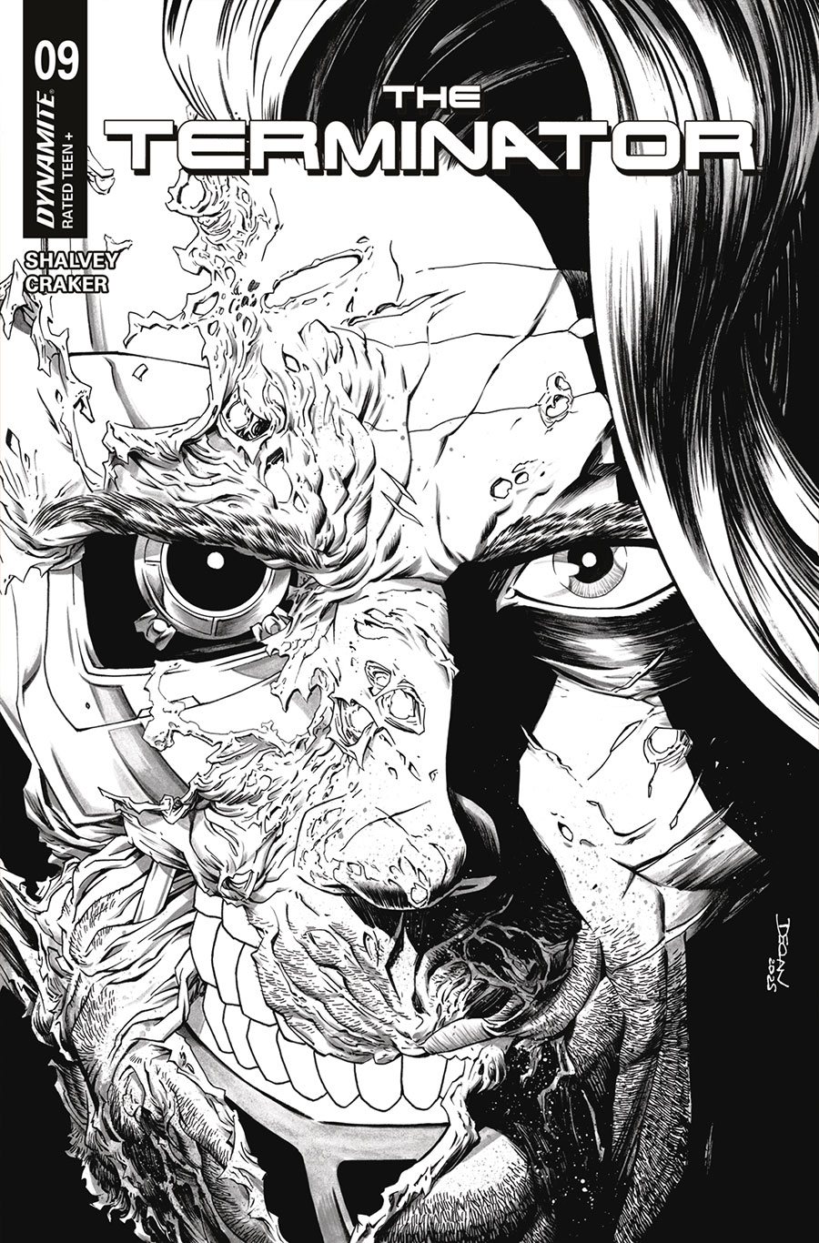 Terminator Vol 4 #9 Cover F Incentive Declan Shalvey Line Art Cover