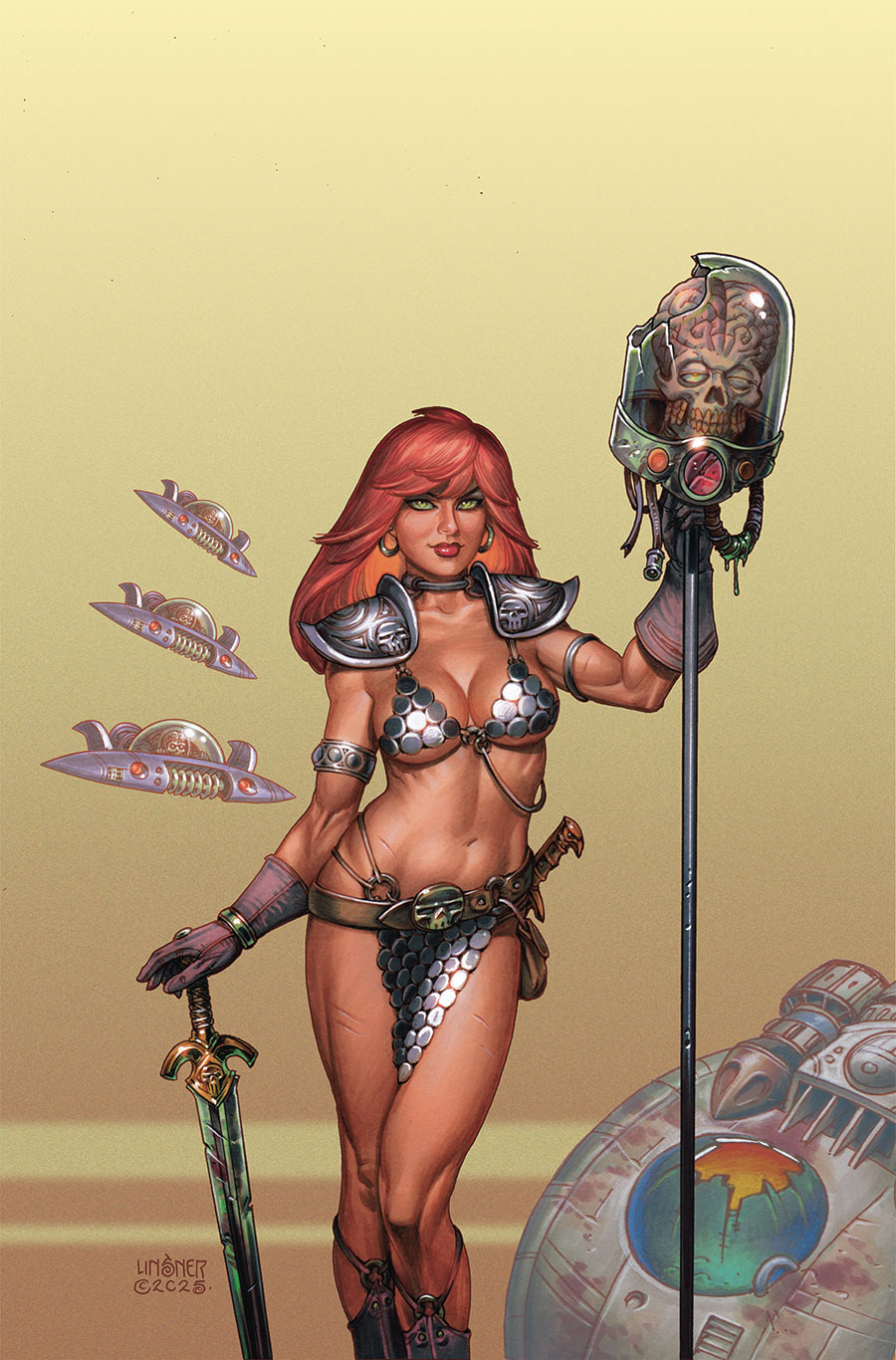 Red Sonja Attacks Mars #4 Cover D Limited Edition Joseph Michael Linsner Virgin Cover