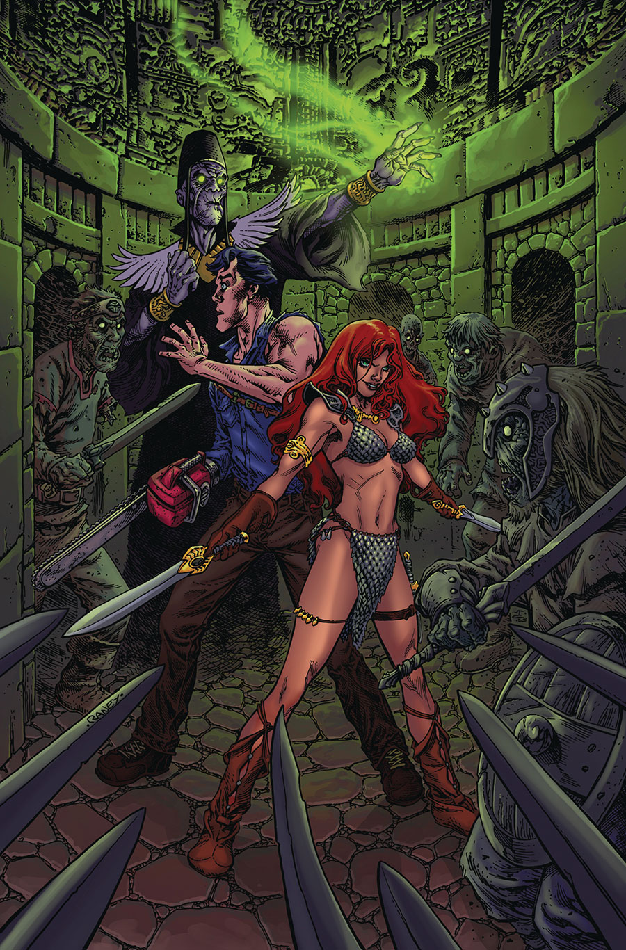 Red Sonja vs The Army Of Darkness #3 Cover E Dynamite Metal Premium Tom Raney Cover