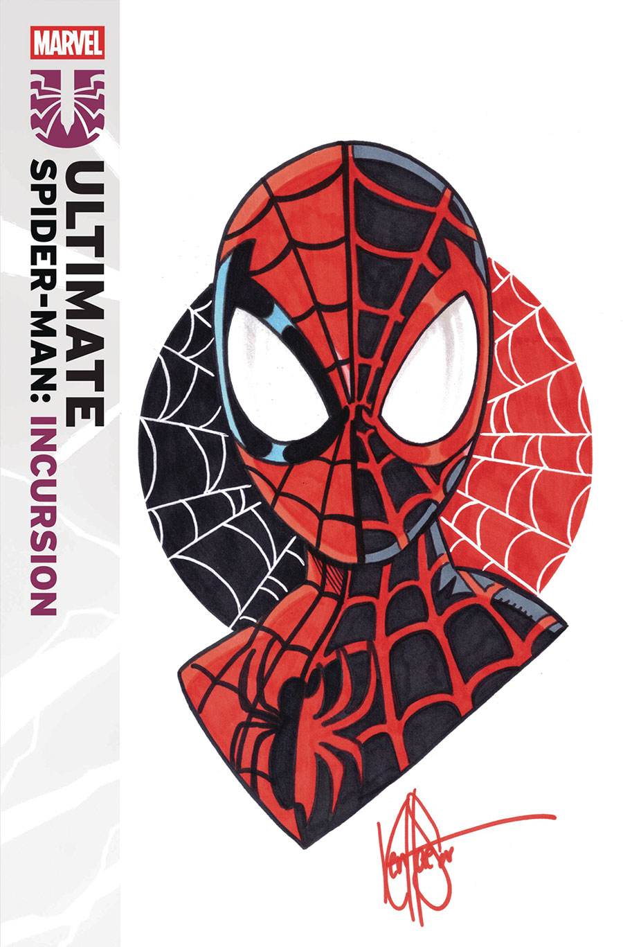 Ultimate Spider-Man Incursion #1 Cover K DF Blank Variant Cover Signed & Remarked By Ken Haeser