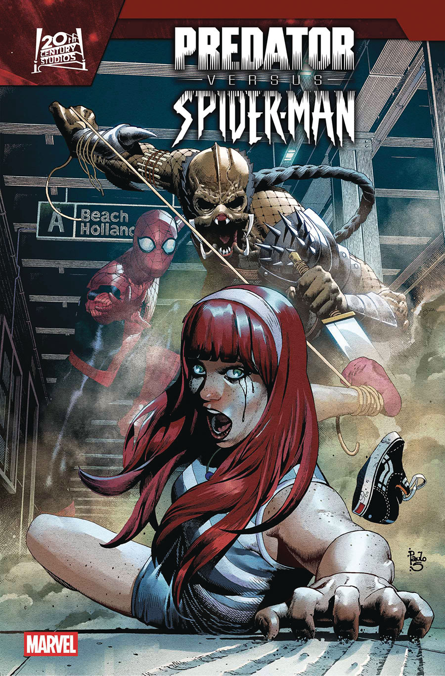 Predator vs Spider-Man #2 Cover F DF Signed By Benjamin Percy