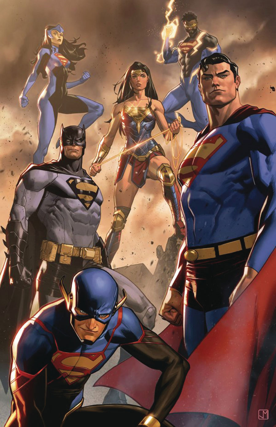 Justice League Unlimited #7 Cover I DF Jorge Molina Supersmash-Up Variant Cover Signed By Mark Waid