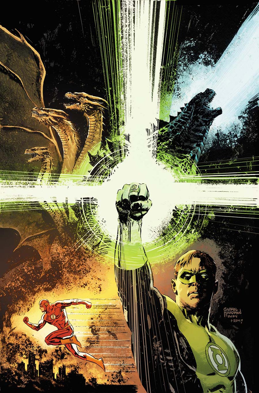 Justice League vs Godzilla vs Kong 2 #1 Cover D Variant Gabriel Hardman Card Stock Cover