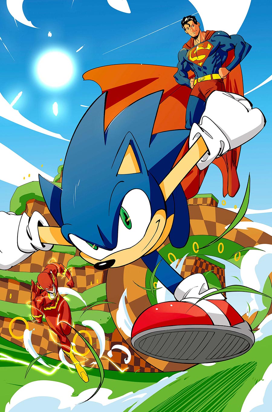 DC x Sonic The Hedgehog #4 Cover B Variant Daniele Di Nicuolo Card Stock Cover