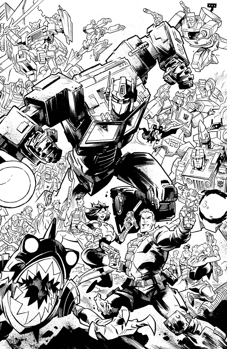 GI Joe Vol 10 #8 Cover H Variant Jason Howard Energon Universe 2nd Anniversary Connecting Black & White Cover