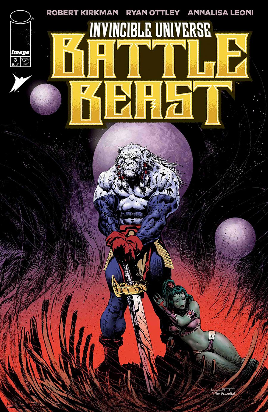 Invincible Universe Battle Beast #3 Cover E Incentive Liam Sharp Variant Cover