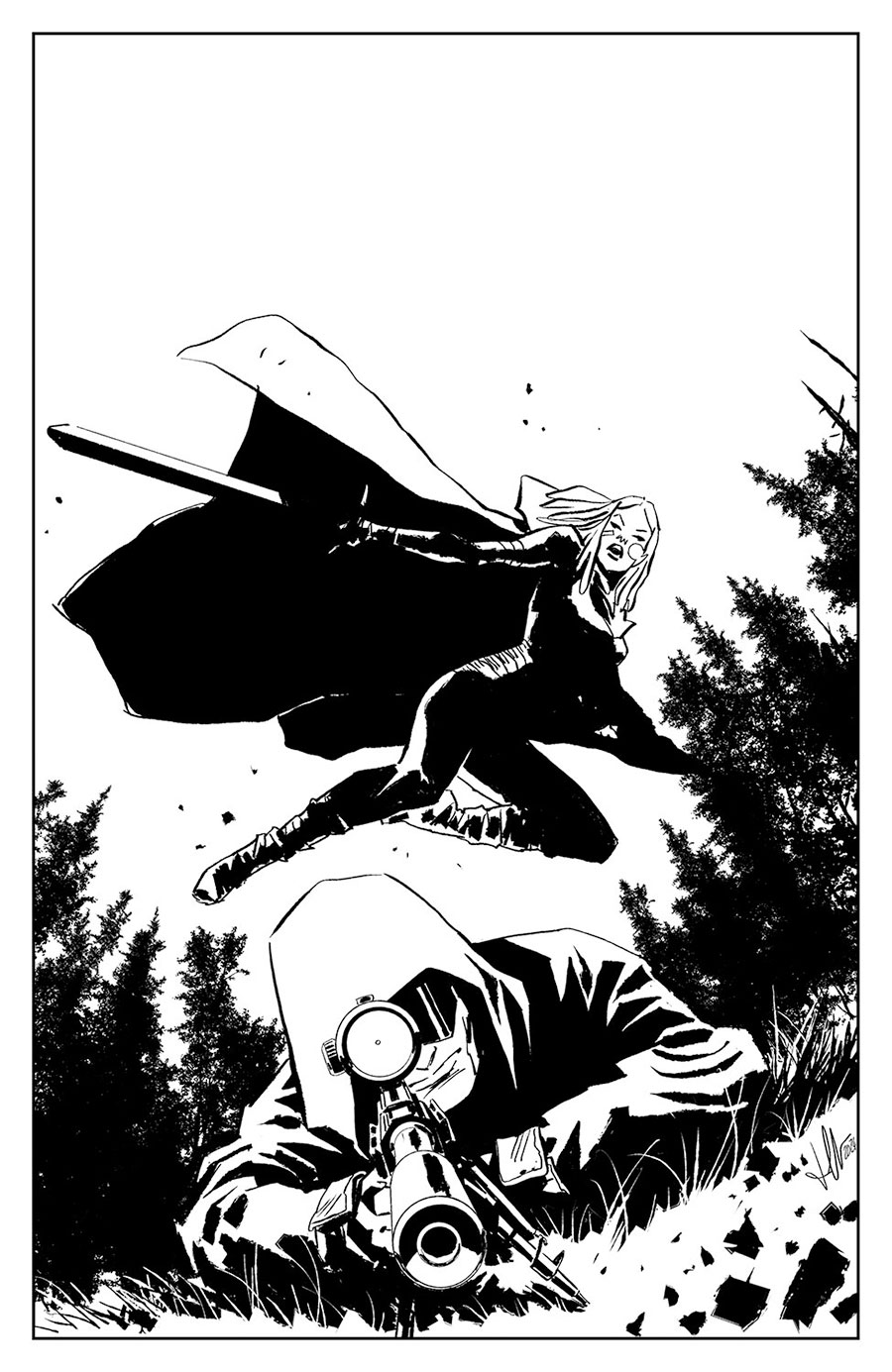 Lost Fantasy #2 Cover C Incentive Luca Casalanguida Black & White Cover
