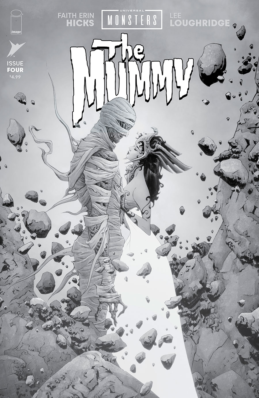Universal Monsters The Mummy #4 Cover D Incentive Jae Lee & June Chung Classic Horror Black & White Cover