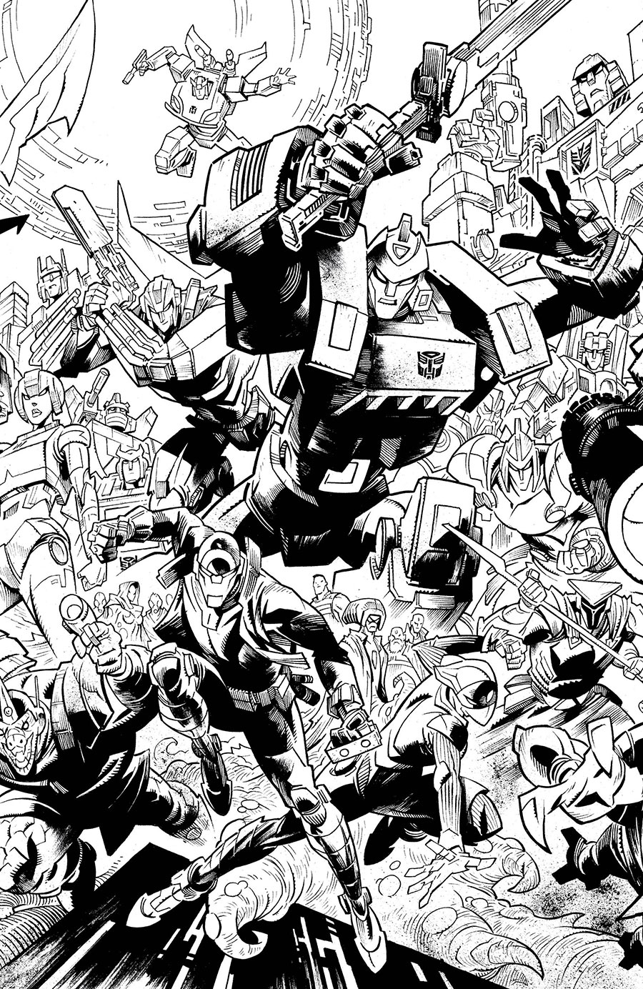 Void Rivals #20 Cover G Variant Jason Howard Energon Universe 2nd Anniversary Connecting Black & White Cover