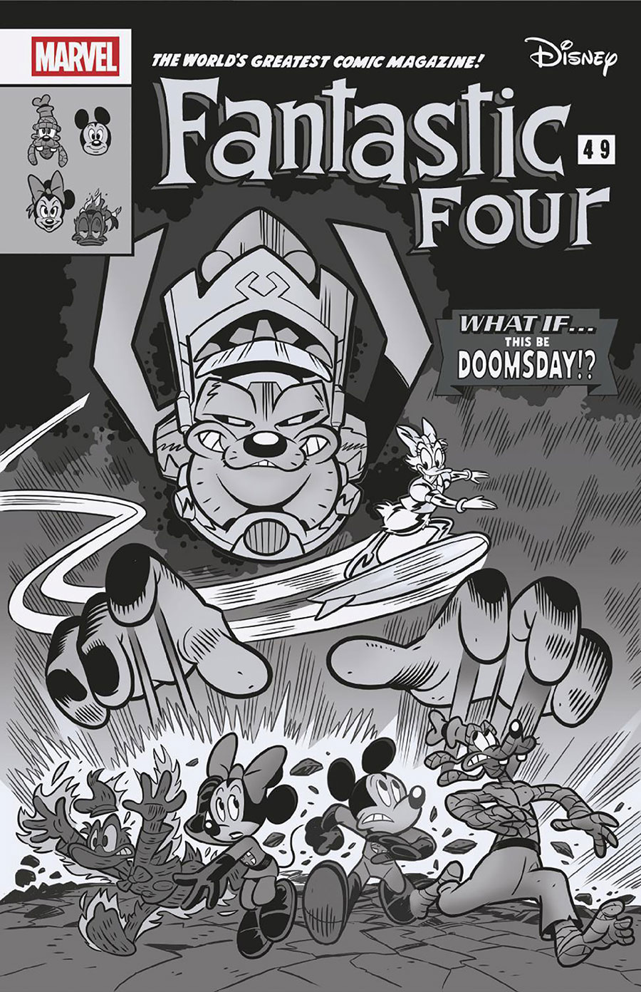 Fantastic Four Vol 8 #1 Cover P Incentive Lorenzo Pastrovicchio Disney What If Fantastic Four Homage Black & White Cover