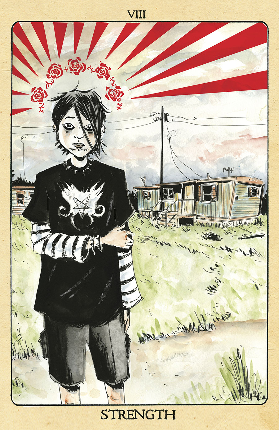 Minor Arcana #8 Cover D Incentive Jeff Lemire Tarot Card Strength Virgin Variant Cover