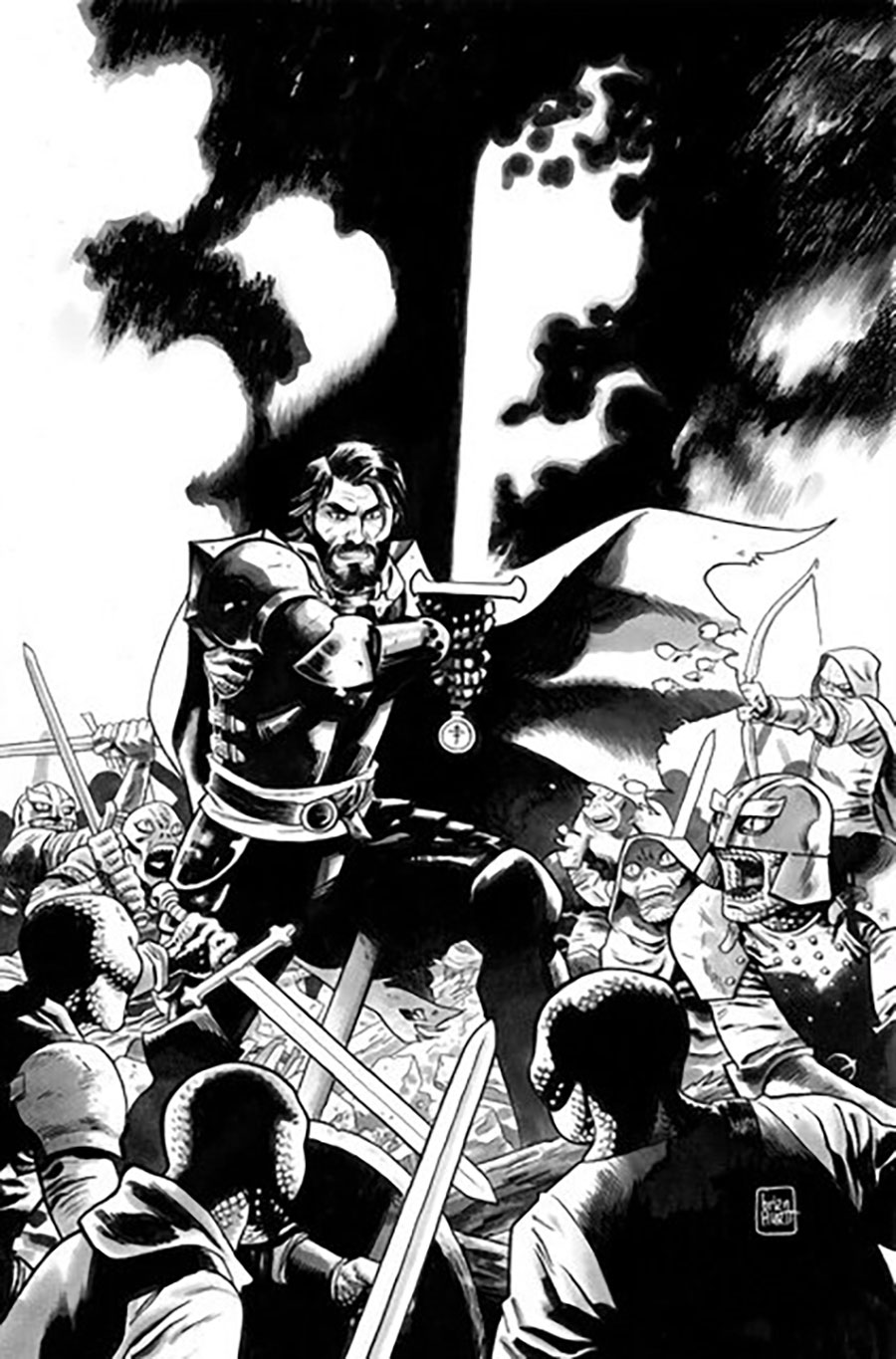 Sixth Gun Road To The Six #0 (One Shot) Cover D Incentive Brian Hurtt Black & White Cover