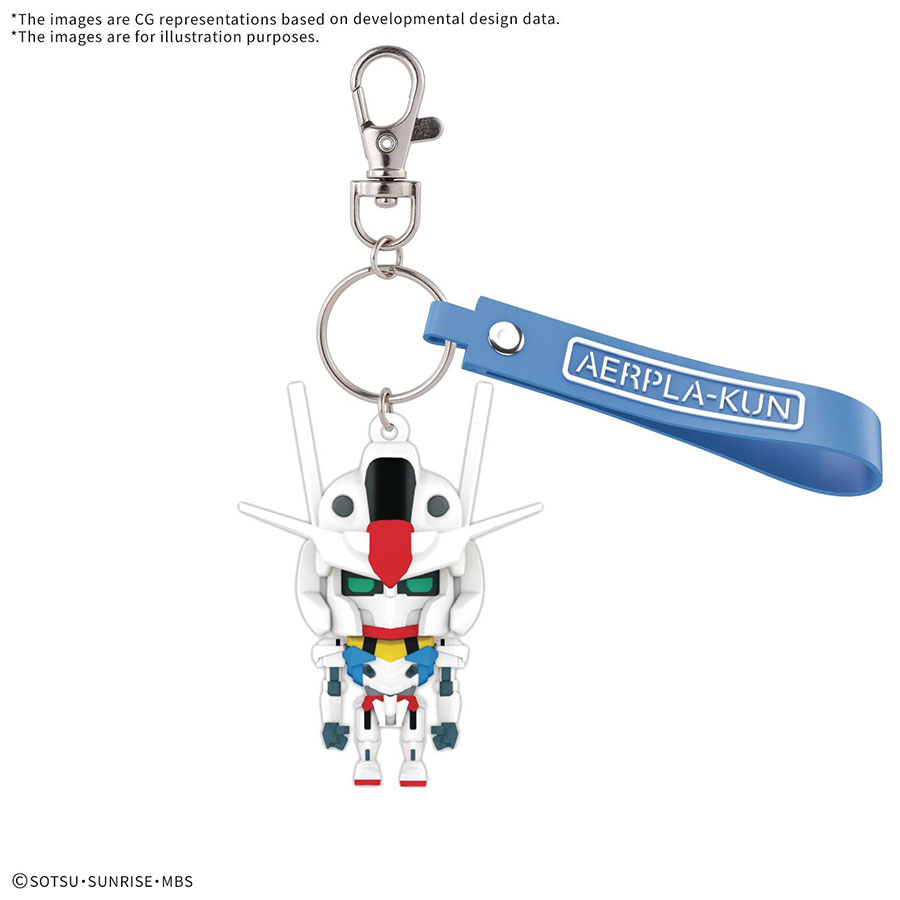 Gundam 3D Rubber Mascot Keychain - Aerpla-Kun