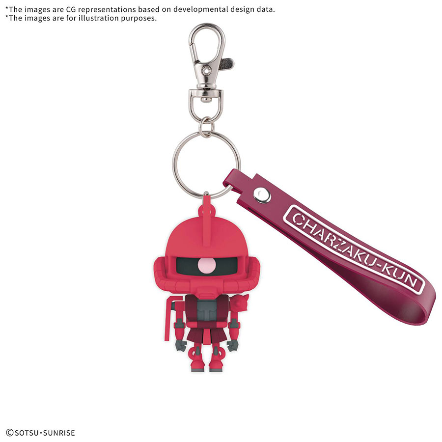 Gundam 3D Rubber Mascot Keychain - Charzaku-Kun