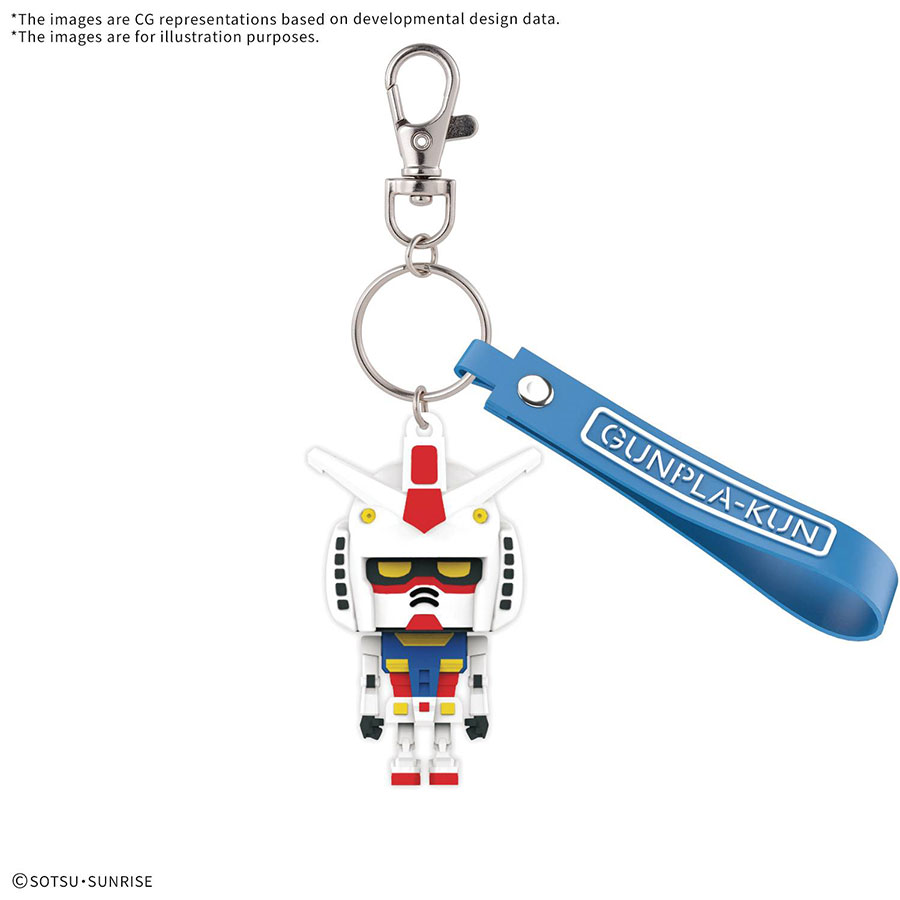 Gundam 3D Rubber Mascot Keychain - Gunpla-Kun
