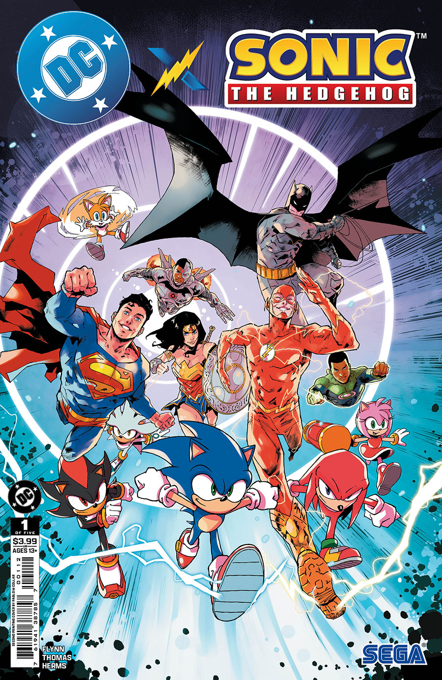 DC x Sonic The Hedgehog #1 Cover E 2nd Ptg A Pablo M Collar Recolored Variant Cover (Limit 1 Per Customer)