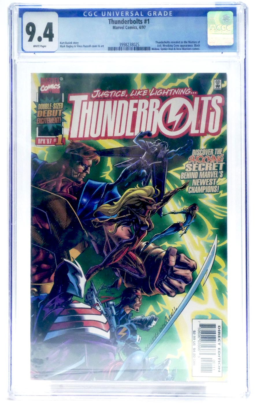 Thunderbolts #1 Cover E 1st Ptg CGC 9.4