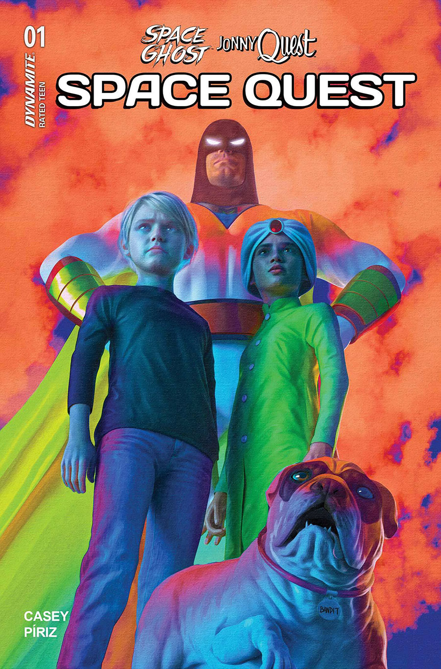 Space Ghost Jonny Quest SpaceQuest #1 Cover Z-A Incentive Mark Spears Orange Background Cover