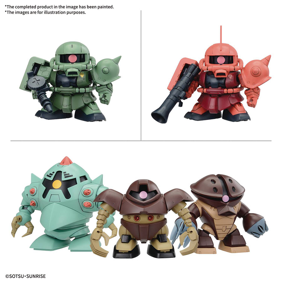 Gundam Super Deformed Kit - BB Senshi Mobile Suit Gundam Principality Of Zeon Mobile Sut Set (5 Models)