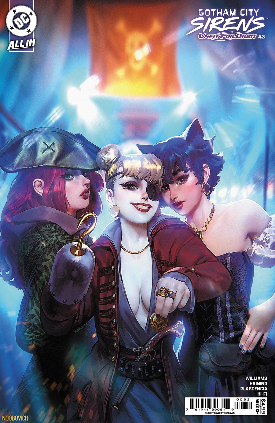 Gotham City Sirens Unfit For Orbit #3 Cover B Variant Noobovich Card Stock Cover (DC All In)