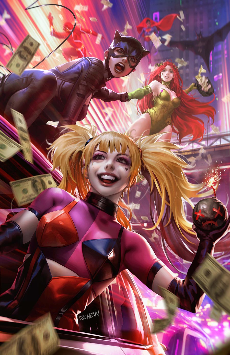 Justice League Unlimited #9 Cover E Variant Derrick Chew Gotham City Sirens Card Stock Cover (DC All In)(We Are Yesterday Epilogue)