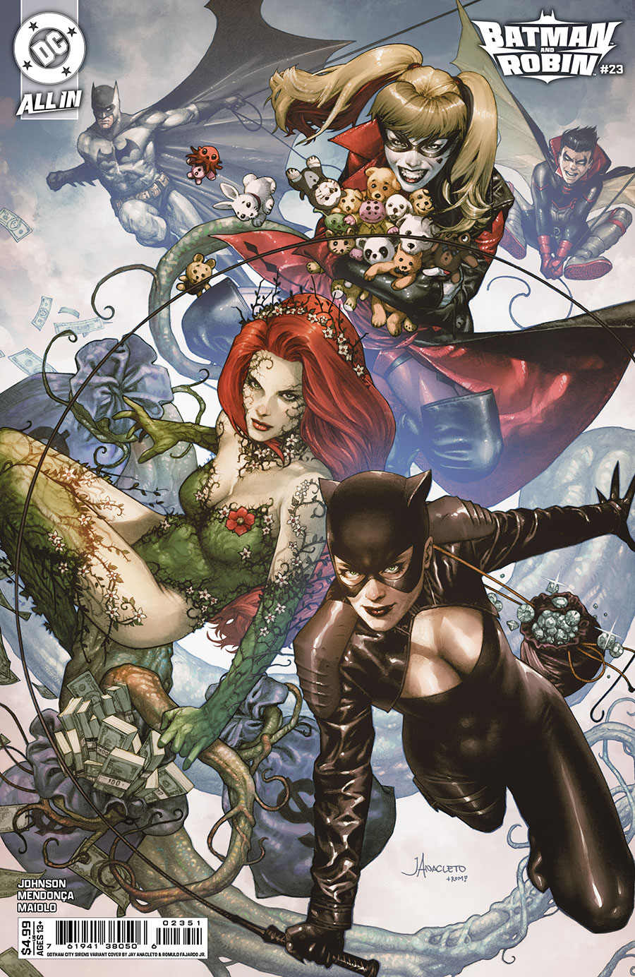 Batman And Robin Vol 3 #23 Cover D Variant Jay Anacleto Gotham City Sirens Card Stock Cover (DC All In)