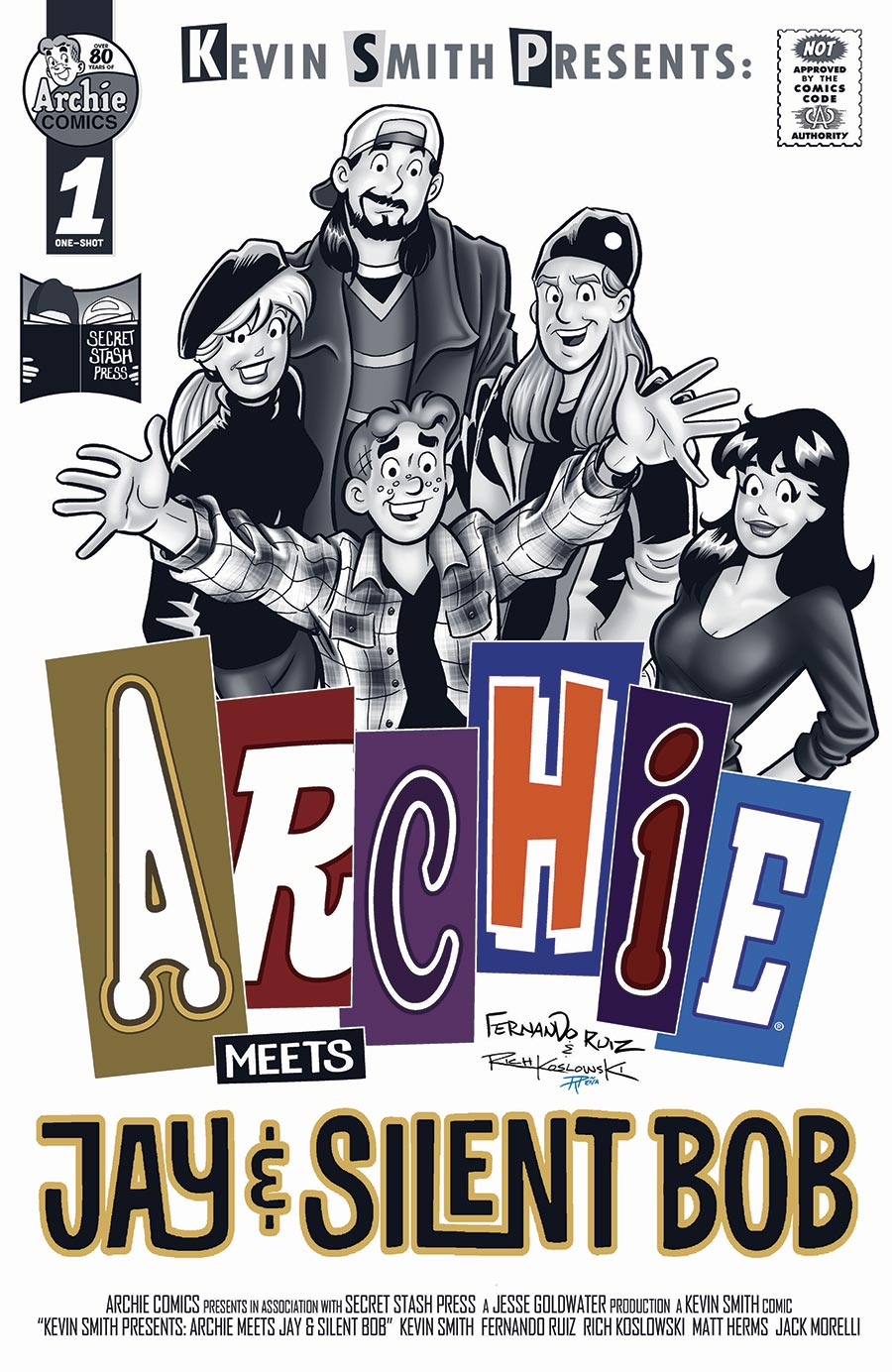 Kevin Smith Presents Archie Meets Jay & Silent Bob #1 (One Shot) Cover B Variant Fernando Ruiz Rich Koslowski & Rosario Pena Homage Greyscale Cover