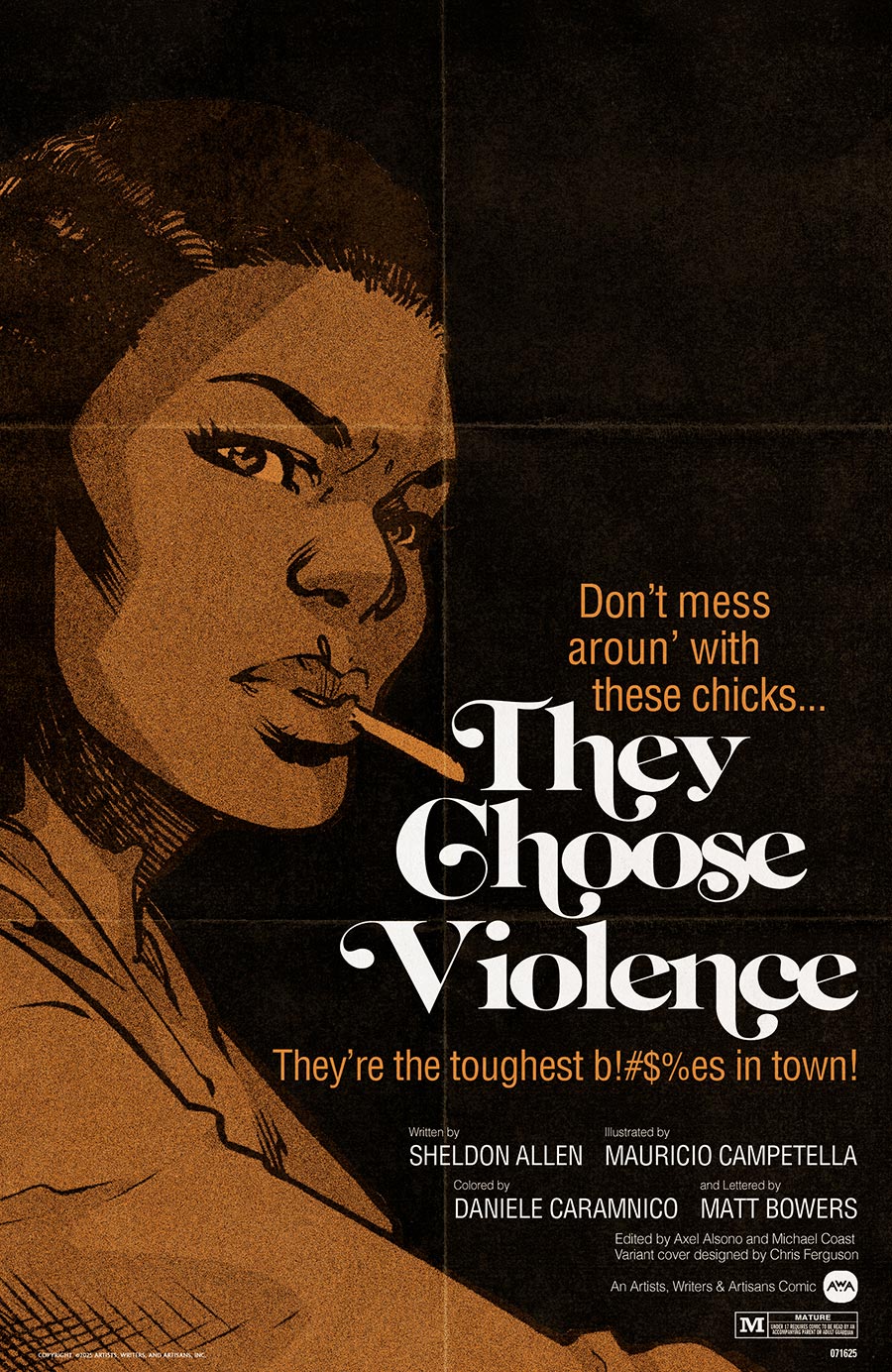 They Choose Violence #2 Cover B Variant Chris Ferguson & Mauricio Campetella Blaxploitation Film Homage Cover