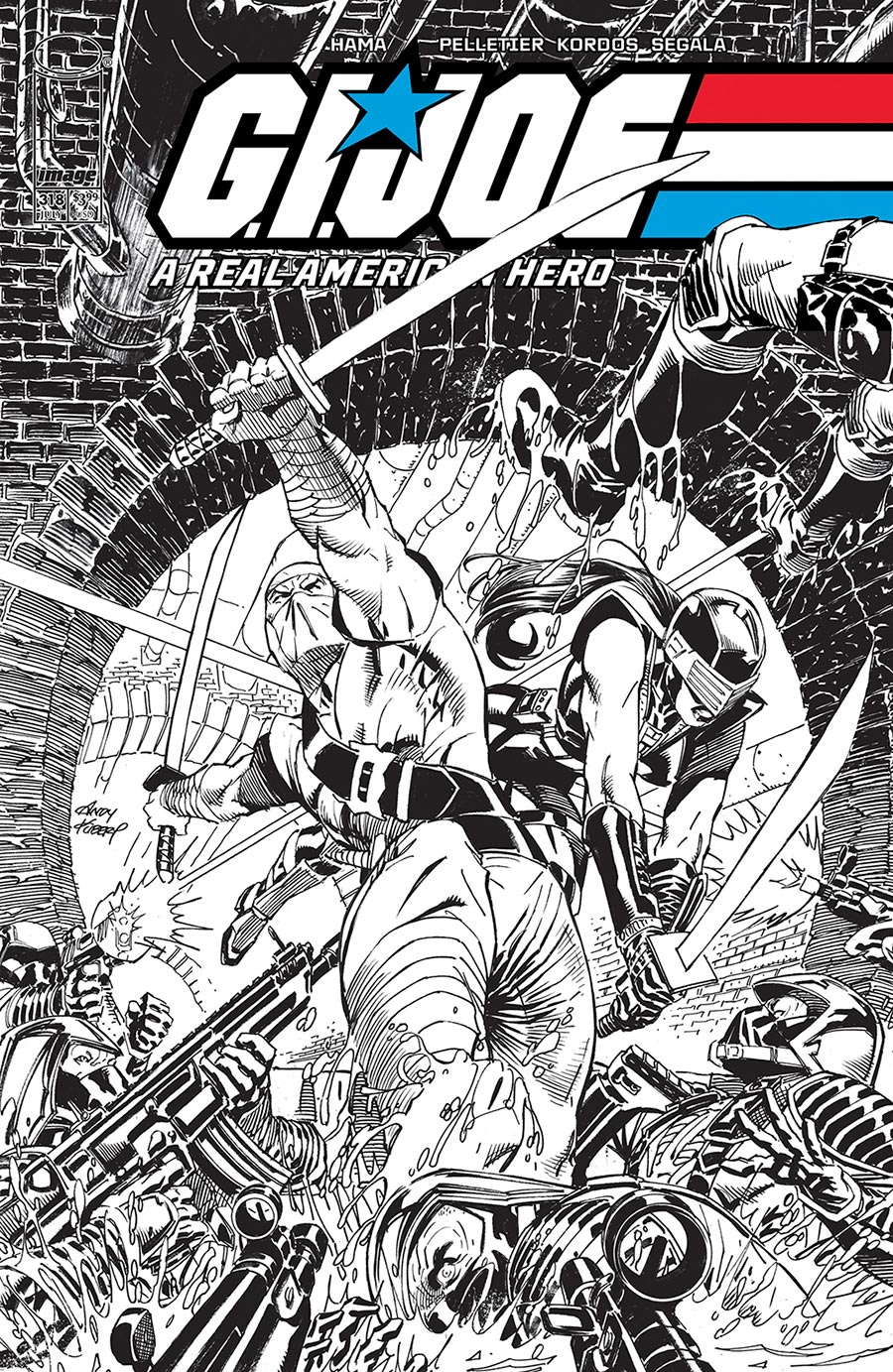 GI Joe A Real American Hero #318 Cover B Variant Andy Kubert Black & White Cover