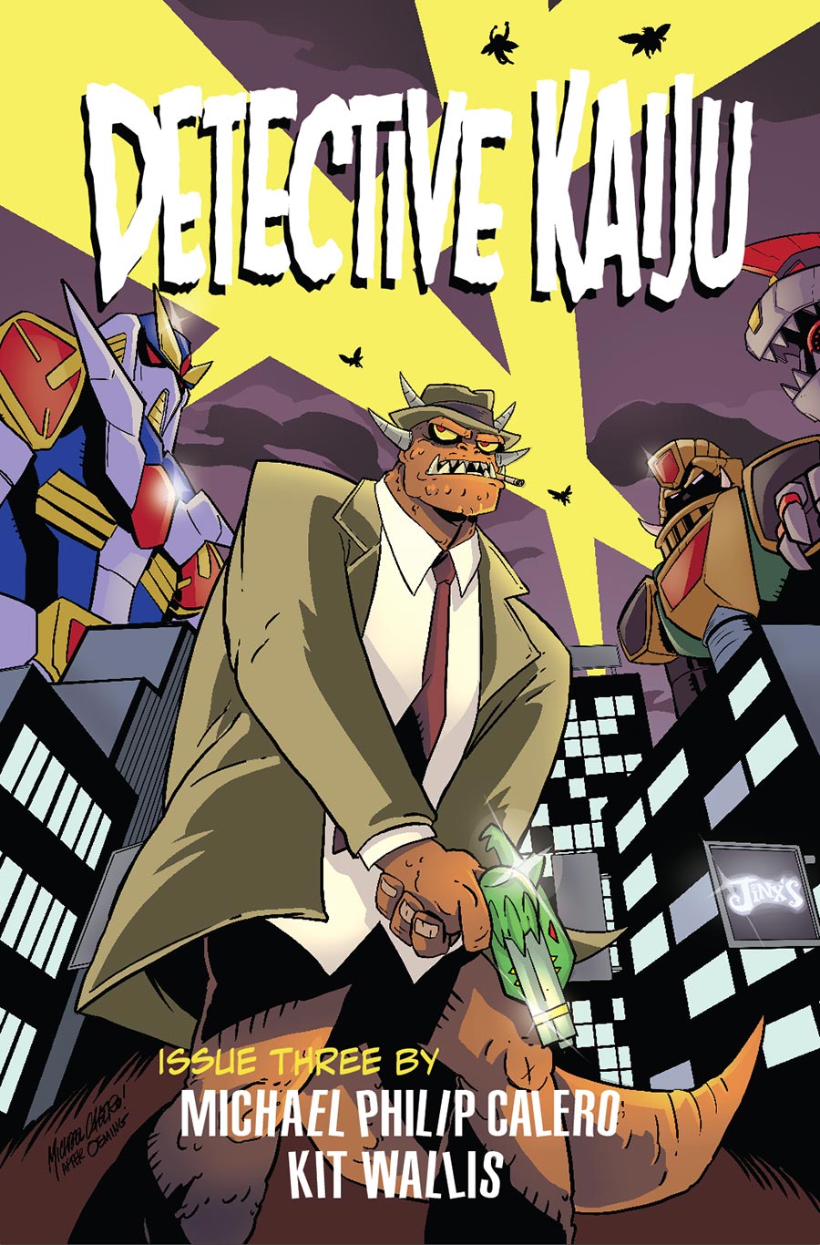 Detective Kaiju #3 Cover B Variant Michael Calero Noir Homage Cover
