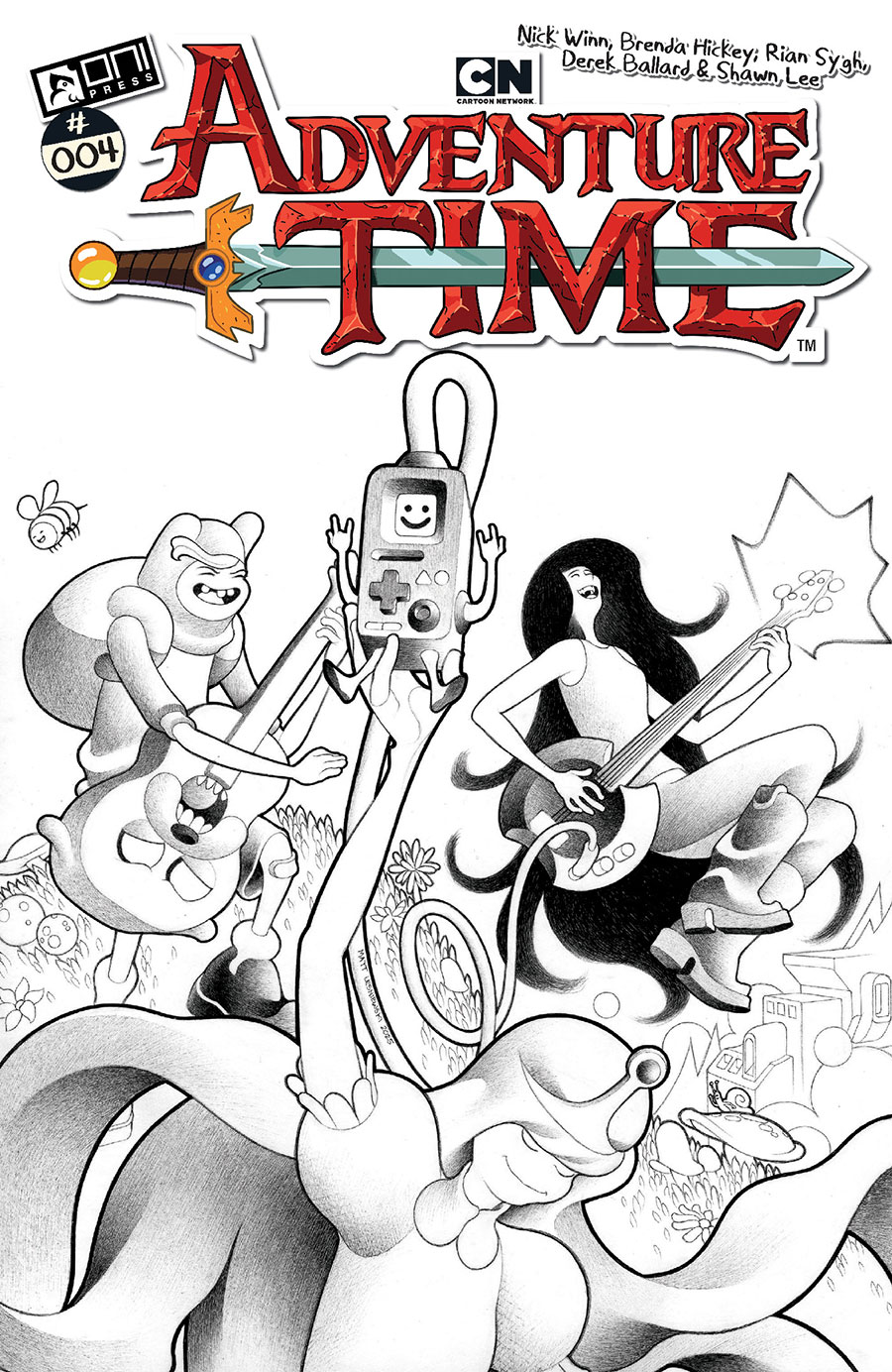 Adventure Time Vol 2 #4 Cover F Incentive Matt Lesniewski Black & White Variant Cover