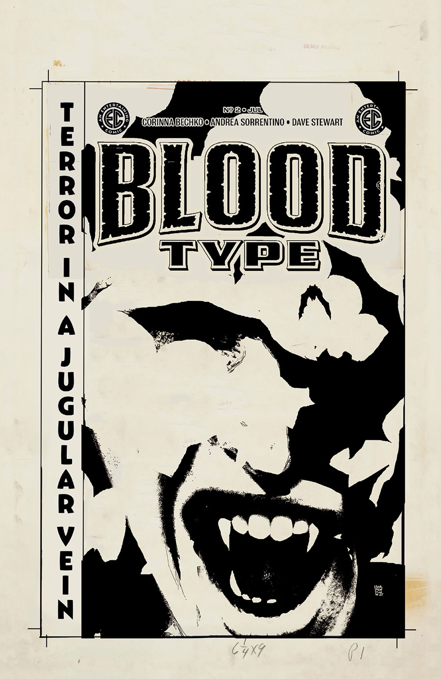 Blood Type #2 Cover D Incentive Andrea Sorrentino Black & White Artist Edition Cover (EC Comics)