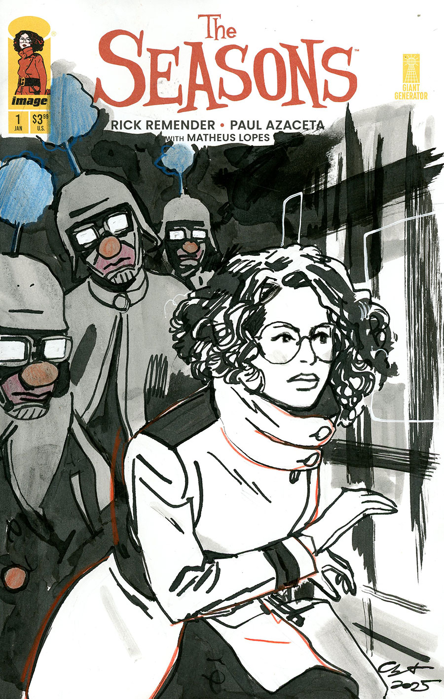 Seasons #1 Cover G-B Incentive Paul Azaceta Original Art Hand-Drawn Color Sketch Variant Cover
