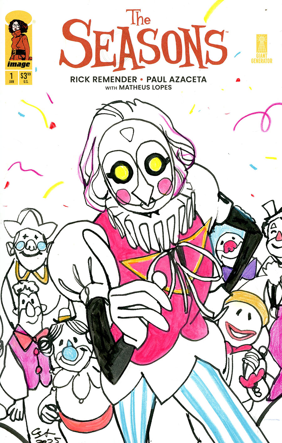 Seasons #1 Cover G-D Incentive Paul Azaceta Original Art Hand-Drawn Color Sketch Variant Cover