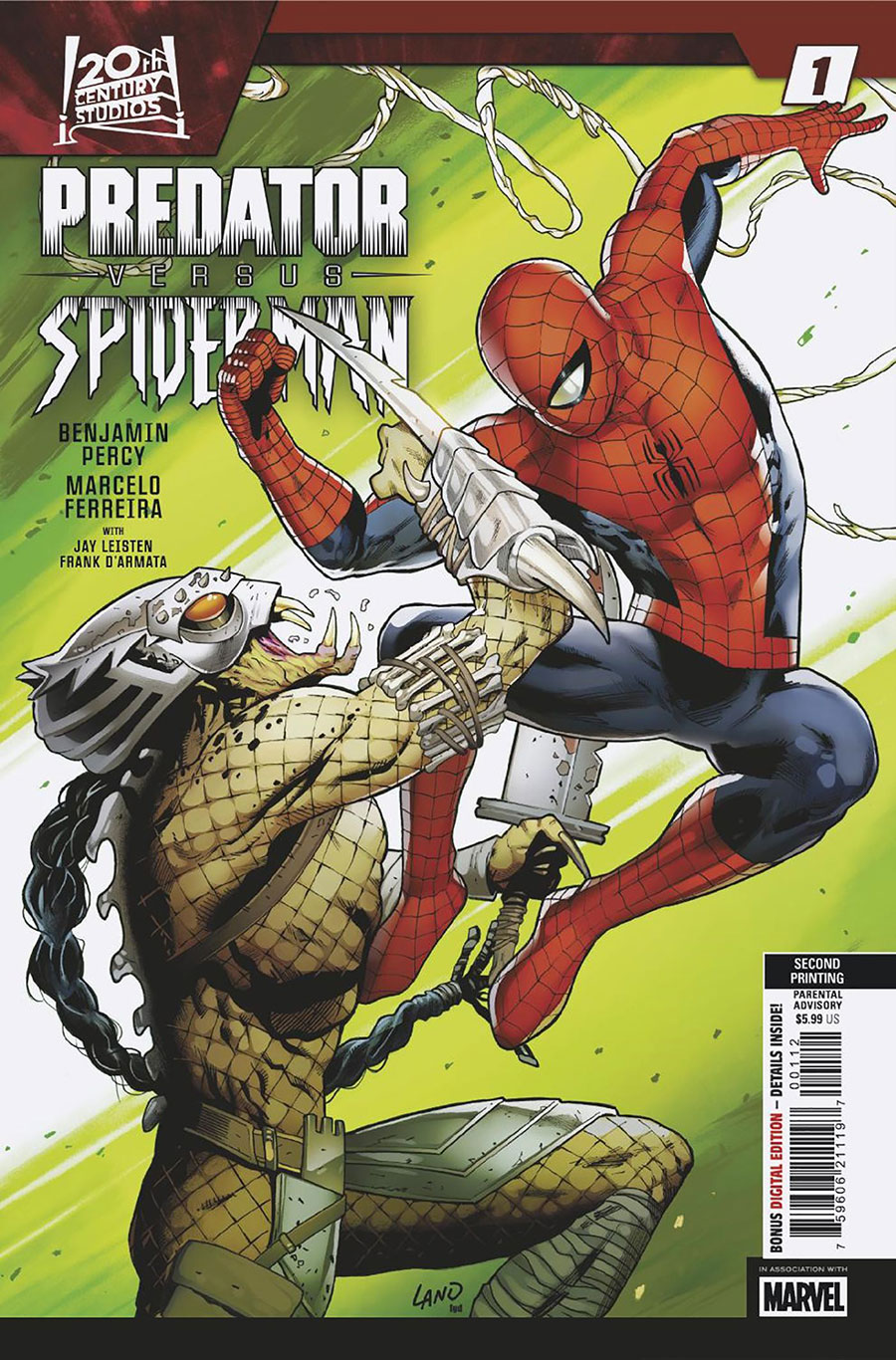 Predator vs Spider-Man #1 Cover H 2nd Ptg Greg Land Variant Cover