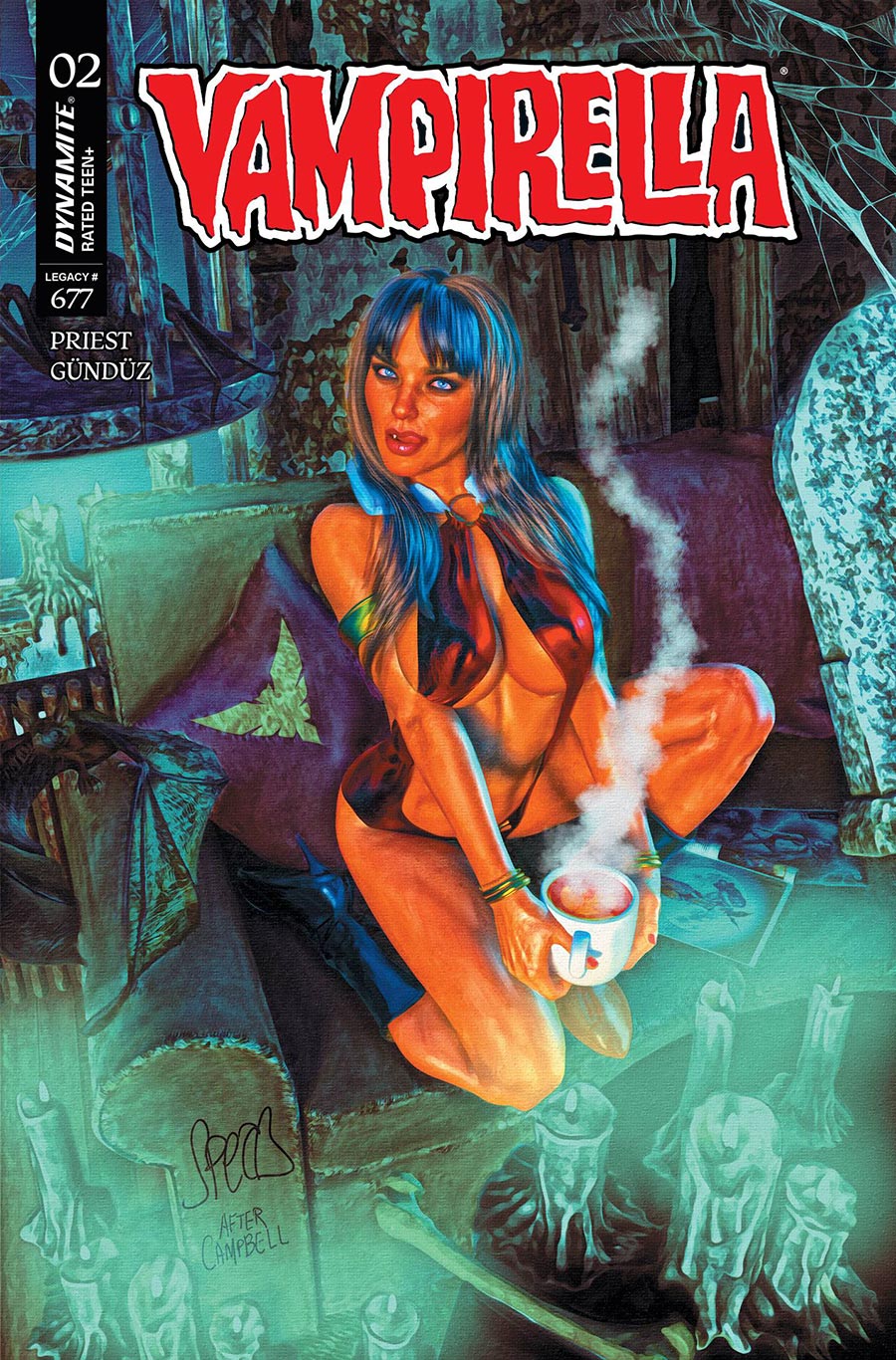 Vampirella Vol 9 #2 Cover Z-D Incentive Mark Spears Blue Background Cover