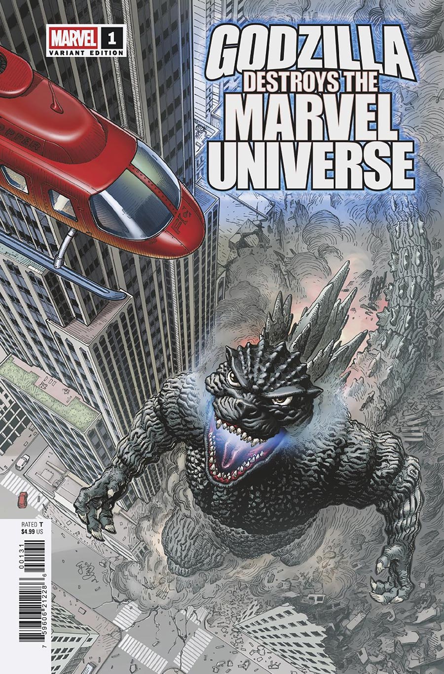 Godzilla Destroys The Marvel Universe #1 Cover B Variant EJ Su Fan Favorite Cover