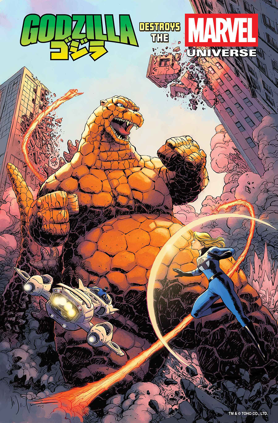 Godzilla Destroys The Marvel Universe #1 Cover C Variant Dave Wachter Marvelized Thing-Zilla Cover