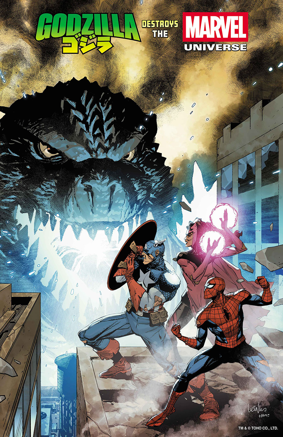 Godzilla Destroys The Marvel Universe #1 Cover G Variant Leinil Francis Yu Foil Cover