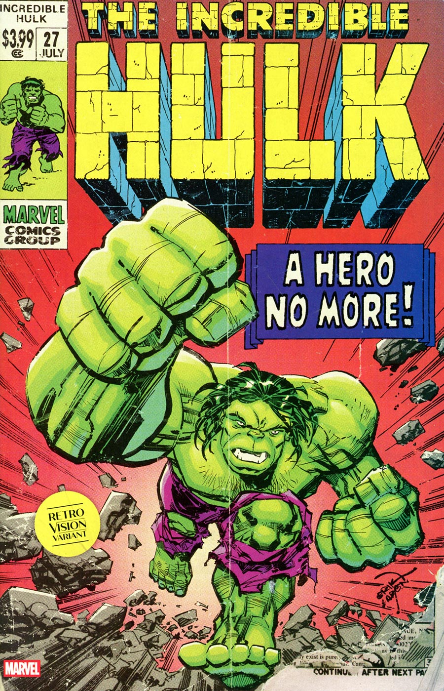 Incredible Hulk Vol 5 #27 Cover B Variant Erik Larsen Retro Vision Cover